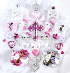 ネイルパーツ まとめ売り かわいい ピンク キラキラ リボン パール 184