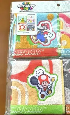 USJ限定 スーパーニンテンドーワールド ミニタオル マリオ シェフキノピオ2枚