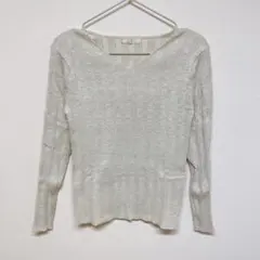 TRUDEA トルディア Vネック ニット ラメ レディース オフィスカジュアル