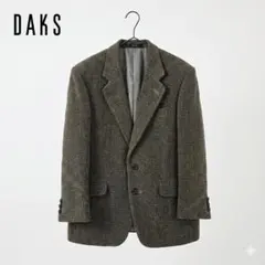 DAKS ダックス ウールツイード テーラードジャケット M-L 日本製ブラウンのサムネイル