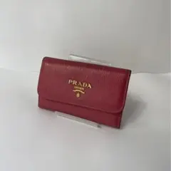 【レアカラー】PRADAレザーキーケース　ピンク