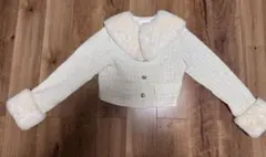 niceclaupファー襟付きツイードジャケット