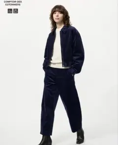 UNIQLO コーデュロイカーブパンツ/丈短め　ネイビーM