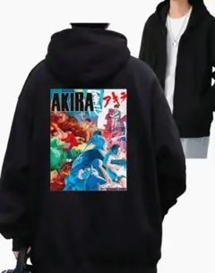 【新品未使用】AKIRA アキラ パーカー 黒 ブラック バックプリント XL