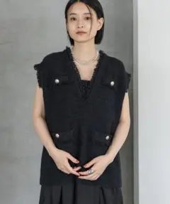 Apart by アンゴラツィードニットベスト