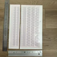 ポーセラーツ転写紙　レースボーダーBホワイト 水色オマケ　A4サイズ