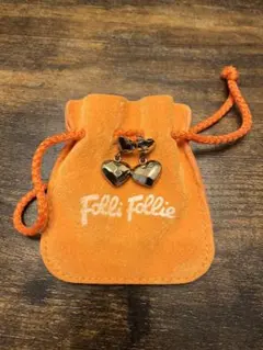 Folli Follie ハート型ピアス オレンジポーチ付き