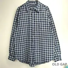OLD GAP 長袖シャツ チェック柄 ネイビー US-L 90s00s