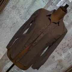 COMME CA ISM　ストライプ長袖シャツ（ネイビー×ホワイト）