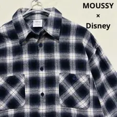 MOUSSY × Disney MD BACK PATCH CHECK シャツ