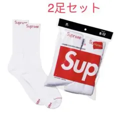 Supreme × Hanes クルーソックス 靴下 白 新品 2足セット