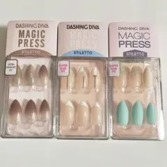 ダッシングディバマジックプレス　ネイルチップ　STILETTO　3点セット