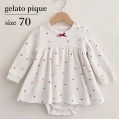 ジェラートピケ ベビー ロンパース ワンピース 70 いちご　服