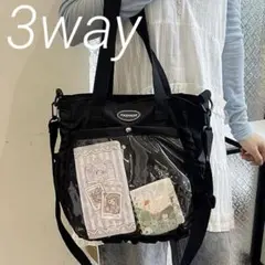 ショルダーバッグ　オタ活　オタクバッグ　トートバッグ　痛バ　現場　黒　推し活