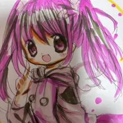 手描きイラスト。小色紙。天使の女の子