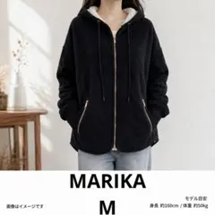 MARIKA マリカ 裏ボア フリース ジップパーカー レディース M ブラック