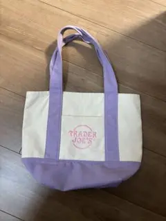 TRADER JOE'S トートバッグ クリーム ラベンダー　パープル