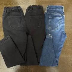 ユニクロ　キッズ　ストレッチデニムパンツ　スリムフィットパンツ120 3枚セット