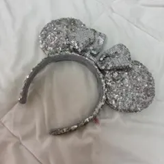 ディズニー ミニー カチューシャ シルバー スパンコール 美品