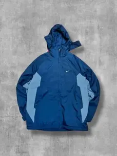 【NIKE】ナイキ00s希少ナイロンアウタージャンパーテックy2k紺ネイビーL