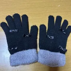 キッズ用リボン付きニット手袋