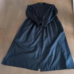 coca コカ　今だけセールシャツワンピース 　黒ロング丈 長袖