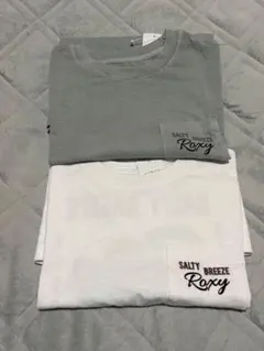 ロキシー半袖バックプリントポケットTシャツ 2枚セット