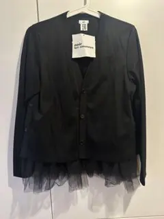 (新品)noir kei ninomiya☆綿ポンチナイロンチュールカーディガン