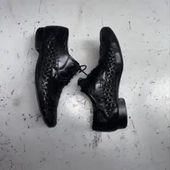 ブラックレザーグルカシューズ