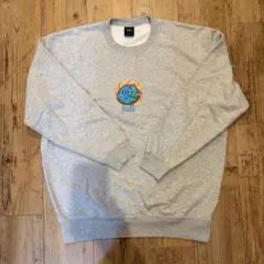 HUF スウェット グレー プリント トレーナー ストリート 地球ロゴ L