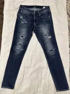 【AZUL BY MOUSSY】ダメージ加工 ストレッチ スキニーデニム S