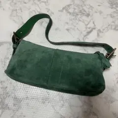 レアCOACH コーチ スエード ミニバッグ ワンショルダー グリーン 7470