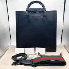 【未使用級】 GUCCI ダイアナ ラージ 2WAYトートバッグ ブラック