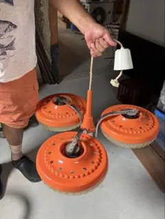 ナショナル 昭和レトロ 3灯ペンダントライト オレンジ スペースエイジ 照明器具 ナショナル 昭和レトロ 3灯ペンダントライト オレンジ スペースエイジ