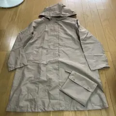 無印良品ベージュ フード付き レインコート 収納ポーチ付き