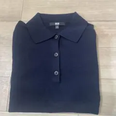 UNIQLO メリノウールニットポロセーター ネイビー