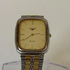 LONGINES ロンジン クォーツ スクエア ゴールド文字盤 電池新品 稼働品 