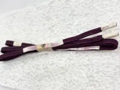 紫色 柄あり帯締め 絹製 約150cm