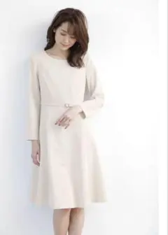 NATURAL BEAUTY BASICジョーゼットフィット&フレアワンピース