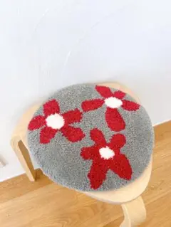 タフティング　チェアマット　チェアラグ　インテリア　お花　プレゼント