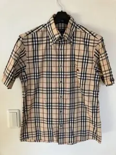 バーバリーブラックレーベル　ノバチェックシャツ　半袖ボタンダウンシャツ　Mサイズ