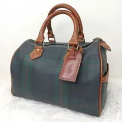 Polo mallet ポロマレット　ミニボストンバッグ　チェック　チャーム付