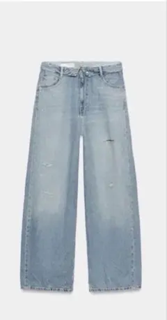 ZARA TRF ミッドライズバギーラインストーンデニム 新品未使用 タグ