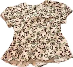 フルーツ柄クリーム色トップス　プティマイン　petitmain