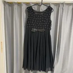 ブラックフレアドレス 花柄刺繍　Dorry Doll パーティードレス