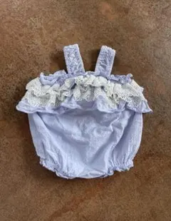BLEEZE 薄紫色 レースフリルロンパース 70 ブルー　かわいいベビー服70
