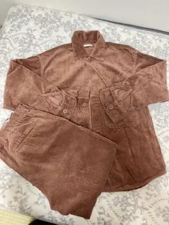 ブラウン コーデュロイ ジャケット パンツ セット