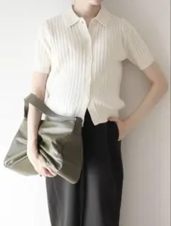 【新品未使用】ユニクロ リブポロカーディガン 半袖