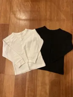 長袖カットソー 2枚セット ホワイト ブラック 110cm