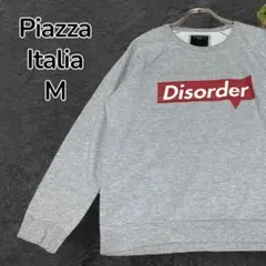【一点物】Piazza Italia プリントスウェット グレー M 海外古着